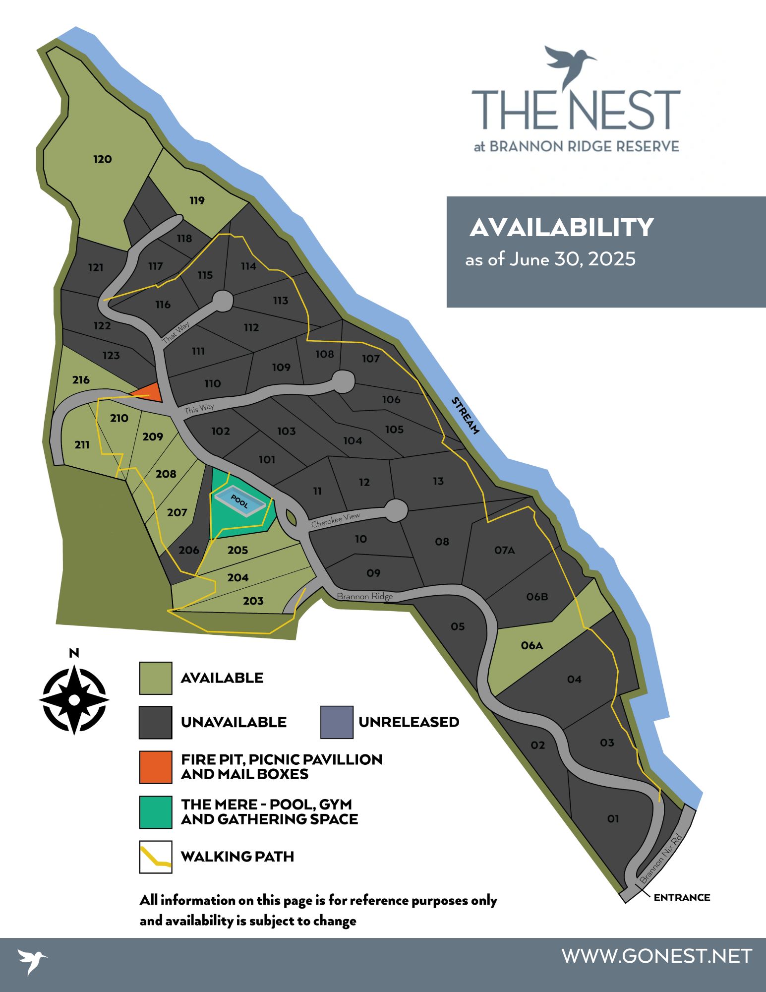 Lot-Map-The Nest at Brannon Ridge